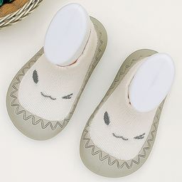 Infantso Teddy Toes Anti-Skid Cotton Socks Shoes with Rubber Sole for Walking Babies & Toddlers - Cream-image-74