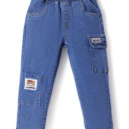 Mark & Mia Full Length Denim Jeans With Patch Applique Detailing - Blue-image-62