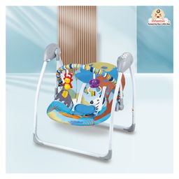 Infantso Automatic Baby Swing with Hanging Toys & Remote Control - Blue-image-3