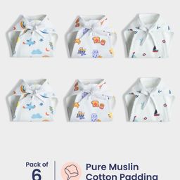 Orange Sugar 100% Cotton Muslin Pack of 6 Printed Nappies for 0-6 Months Babies - Multicolor-picture-26