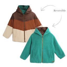 Cherry Crumble By Nitt Hyman Woven Full Sleeves Cut & Sew Light Winter Hooded Reversible Jacket - Multicolor-picture-31
