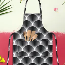 ArtzFolio Monochrome Ellipse Kids Black & White Printed Cotton Apron-image-24