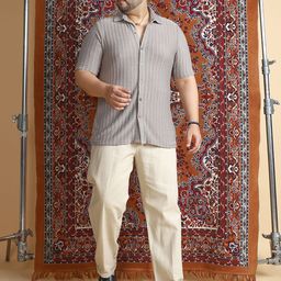 Instafab Plus Textured Comfort Casual Shirt-picture-58