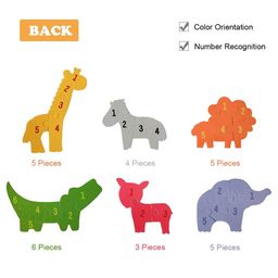 PLUSPOINT 6-in-1 Toddler Fun Cartoon Jigsaw Early Educational Toy Puzzle Game Box Animals - color may vary image 3