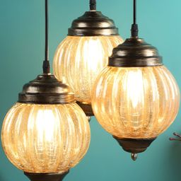 GAUVIK Gold-Toned Glass Ceiling Lamp-40