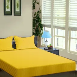 Trance Home Linen Striped Cotton 200 TC Queen Bedsheet with 2 Pillow Covers 1.98m x 1.52m-image-90
