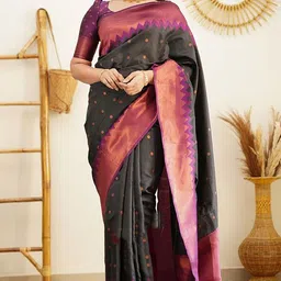 Aldwych Woven Design Zari Banarasi Saree-picture-50