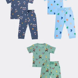 Orange Sugar Unisex Kids Printed T-shirt with Pyjamas-27