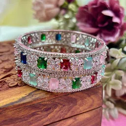 Wedding Chuda by Hitesh Bangles Set Of 2 AD-Studded Latkan Bangles image 2