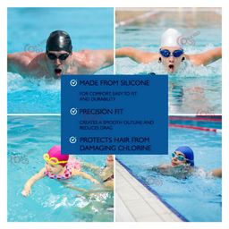 KARBD Silicone Universal Size Swimming Cap - Yellow image 5