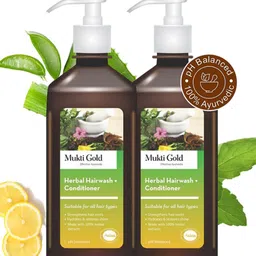 Axiom Set Of 2 Mukti Gold Herbal Hairwash + Conditioner With 14+ Ayurvedic Ingredients --11