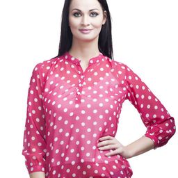 MALLORY WINSTON Polka Dot Print Georgette Top-image-65