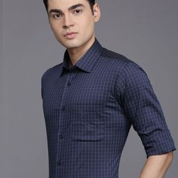 Raymond Slim Fit Checked Formal Shirt-image-99