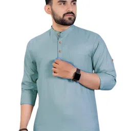 Yugnik Men Slim Fit Full Sleeve Mandarin Collar Cotton Kurta-picture-43