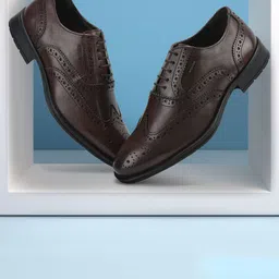 Woodland Men Textured Formal Brogues-image-29