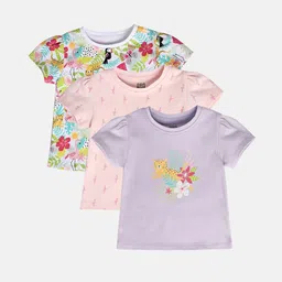 MINI KLUB Floral Print Puff Sleeve Cotton Top-image-94
