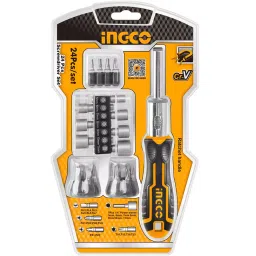 Ingco Magnetic Shank Heavy Duty Screwdriver And Bit Set with Dual Color Handle, HKSDB02482 (Set of 24)-16