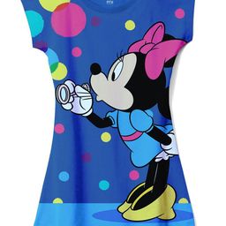 Wear Your Mind Girls Cartoon Characters Printed A-Line Dress-picture-43