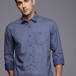 Louis Philippe Jeans Pure Cotton Slim Fit Abstract Printed Casual Shirt-image-71