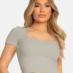 Radprix Women Ribbed Fitted Cotton Crop Top-image-87
