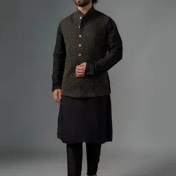 sven suits Men Regular Dupion Silk Kurta with Trousers-picture-20
