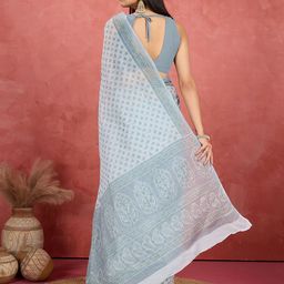 Jevi Prints Ethnic Motifs Pure Cotton Block Print Saree image 5