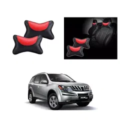 Auto Pearl Black and Red Designer Car Neck Rest Pillow Compatible for Mahindra XUV 500-44