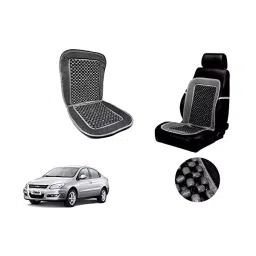 Auto Pearl Car Wooden Bead Seat Cushion with Grey Velvet Border Compatible for Chery Cielo-image-31