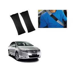 Auto Pearl Seat Belt Cushion (Pack of 2, Black) Compatible for Honda City-27
