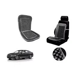 Auto Pearl Car Wooden Bead Seat Cushion with Grey Velvet Border Compatible for BMW 7 Series 725i-image-33