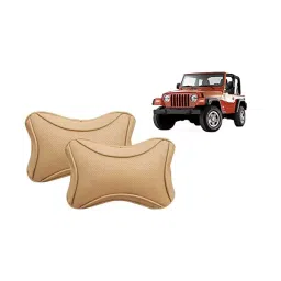 Auto Pearl Beige Dots CV Car Neck Rest Pillow Compatible for Jeep Jeep-picture-38