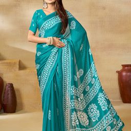 KALINI Floral Printed Pure Georgette Saree-10