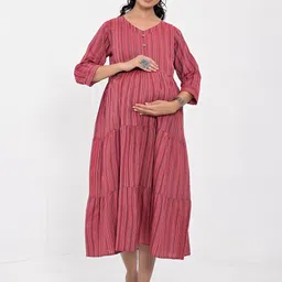 Negen Striped A-Line Midi Dress-picture-37