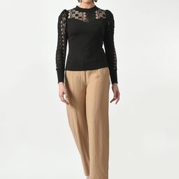 Brainbees Women Self Design Puff Sleeve Top-image-1