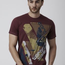 YAK YAK Men Maroon Printed Round Neck T-shirt-image-16