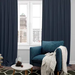 Parda Online Navy Blue Set of 4 Black Out Door Curtain-8