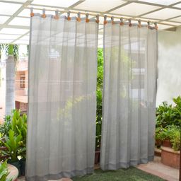 Hippo Loop Curtains with Sun Protection Pack of 2-Grey - 4.5FTX8FT-14