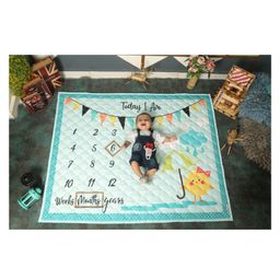 New Comers Milestone Multipurpose Blanket and Props Set - Sky Blue Yellow-image-65