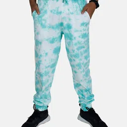 Kiddopanti Crumple Effect Tie & Dye Unisex Track Pant - Green-picture-35