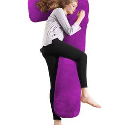 Pumpum L Shape Hollow Fiber Maternity Pillow - Purple-image-51