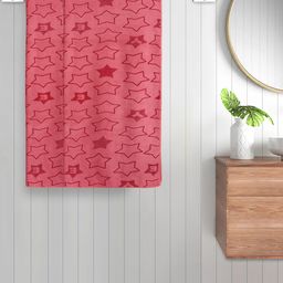 FABINALIV Set of 2 Red Geometric Cotton Kids Bath Towels (110X60 cm)-31