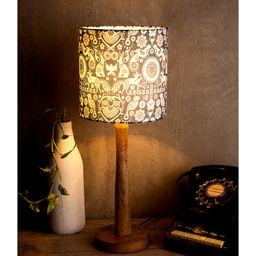 Green Girgit Indian Art Wooden Lamp-23