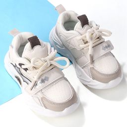 Oh! Pair Sneaker Shoes With Lace Up & Velcro Closure -  Cream-picture-7