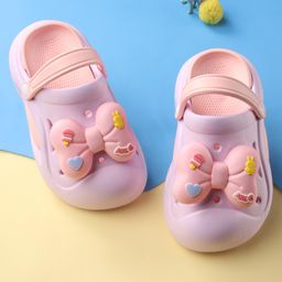 Oh! Pair Slip On Clogs With Back Strap Closure & Bow Applique - Purple-image-64