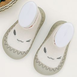 Infantso Teddy Toes Anti-Skid Cotton Socks Shoes with Rubber Sole for Walking Babies & Toddlers - Cream-image-48