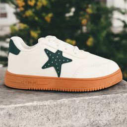 Lil Lollipop Star Designed & Colour Blocked Lace Tie Up Shoes - Off White-image-22