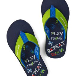 Pine Kids Slip On Flip Flops With Text Print - Navy Blue-image-14