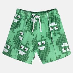 MINI KLUB Cotton Knit Abstract Printed Shorts - Green-image-88
