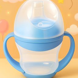 Badal Kidz Unbreakable Baby Spout Sippy Feeding Milk Juices Liquids Silicone Bottle Feeder BPA Free - 160 ml (BLUE)-12
