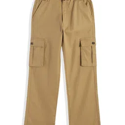 CAVIO Cotton Woven Solid Cargo Pant With Belt - Khaki-picture-23